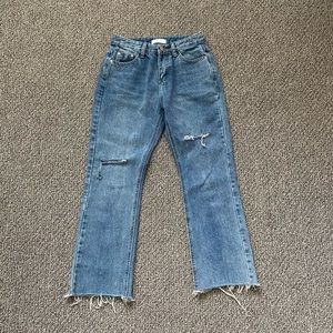Oak + Fort Cropped Straight Leg Jeans